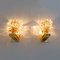 Art Deco Style Brass and Rostrato Murano Glass Sconces from Barovier & Toso, 1990s, Set of 2 3