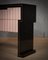 Mid-Century Black Wood and Pink Glass and Brass Commode and Chest of Drawers, 1980s, Image 8