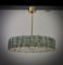 Mid-Century Art Glass Murano Round and Brass Chandelier, Image 1