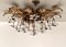 Italian Florentine Flush Mount Light with Murano Glass Flowers from Banci Florence, 1960s, Image 3