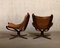 Falcon Chairs in Brown Leather by Sigurd Ressell for Vatne Furniture, Norway, 1970s, Set of 2, Image 7