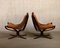 Falcon Chairs in Brown Leather by Sigurd Ressell for Vatne Furniture, Norway, 1970s, Set of 2, Image 4