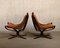 Sillas Falcon de cuero marrón de Sigurd Ressell para Vatne Furniture, Norway, años 70. Juego de 2, Imagen 4