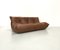 French Togo Sofa in Dark Cognac Leather by Michel Ducaroy for Ligne Roset, 1970s, Image 7