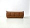 French Togo Sofa in Dark Cognac Leather by Michel Ducaroy for Ligne Roset, 1970s, Image 9