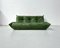 French Togo 3-Seater Sofa in Green Leather by Michel Ducaroy for Ligne Roset, France, 1970s 1