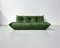 French Togo 3-Seater Sofa in Green Leather by Michel Ducaroy for Ligne Roset, France, 1970s, Image 1