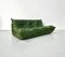 French Togo 3-Seater Sofa in Green Leather by Michel Ducaroy for Ligne Roset, France, 1970s 3