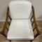 Armchairs in Rattan & White Leather by Hans Kaufmann for Mc Guire, 1970s, Set of 3 5