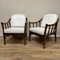 Armchairs in Rattan & White Leather by Hans Kaufmann for Mc Guire, 1970s, Set of 3 18