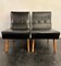 Französische Sessel aus schwarzem Leder mit Jeanneret Beinen aus Eiche, 1950, 2er Set 6