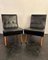 French Black Leather Easy Day Chairs with Oak Jeanneret Legs, 1950, Set of 2 7