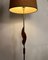 Mid-Century French Floor Lamp in Teak and Brass with Lava Shade , 1950s 7