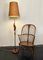 Mid-Century French Floor Lamp in Teak and Brass with Lava Shade , 1950s 3