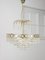 Lámpara de araña italiana vintage de cristal y metal dorado, años 80, Imagen 1