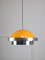 Italian Space Age Orange and Chrome Metal Pendant Lamp, 1970s, Image 1