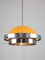 Italian Space Age Orange and Chrome Metal Pendant Lamp, 1970s, Image 2