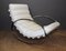 Chrome and White Leather Rocking Armchair, 1980s 1
