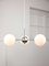 Lustre Sputnik Vintage en Chrome et Opaline, Italie, 1970s 6