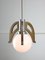 Mid-Century Scandinavian Chrome & Opaline Pendant Lamp, 1960s 2