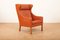 Model 2204 Wingback Armchair in Wood and Leather by Børge Mogensen for Frederica, 1963, Image 3