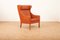 Model 2204 Wingback Armchair in Wood and Leather by Børge Mogensen for Frederica, 1963 7