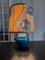 Lámpara de cerámica esmaltada en azul, años 70, Imagen 2