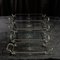 Mid-Century Glass Trays with Chrome Handles, Set of 4 4