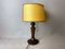 Wooden Table Lamp with Silk Half Shade, 1960s 4