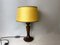 Wooden Table Lamp with Silk Half Shade, 1960s 1