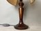 Lampada da tavolo in legno con paralume in seta, anni '60, Immagine 10