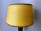Wooden Table Lamp with Silk Half Shade, 1960s 7