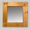 Modernist Square Pinewood Mirror, Sweden, 1970s, Image 1