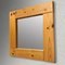Modernist Square Pinewood Mirror, Sweden, 1970s, Image 2