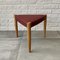 Mid-Century Scandinavian Triangular Stool in Oak and Leather, Sweden, 1960s 1