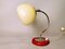 Kleine Mid-Century Modern Tischlampe mit Cremefarbenem Opaine Lampenschirm, 1940er 4