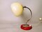 Small Mid-Century Modern Table Lamp with Cream Opaine Lampshade, 1940s 4