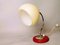 Small Mid-Century Modern Table Lamp with Cream Opaine Lampshade, 1940s 5