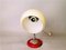 Small Mid-Century Modern Table Lamp with Cream Opaine Lampshade, 1940s 7