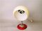 Small Mid-Century Modern Table Lamp with Cream Opaine Lampshade, 1940s, Image 7