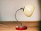 Small Mid-Century Modern Table Lamp with Cream Opaine Lampshade, 1940s 1