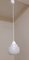 Kleine Deckenlampe mit gemustertem weißem Glasschirm mit weißer Kunststoffhalterung, 1970er 2