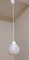 Small Ceiling Lamp with Patterned White Glass Shade with White Plastic Mounting, 1970s, Image 2