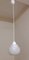 Small Ceiling Lamp with Patterned White Glass Shade with White Plastic Mounting, 1970s 4