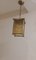 Lampada da soffitto piccola a forma di lanterna con montatura in ottone e paralume in vetro giallo, anni '60, Immagine 4