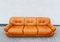 Cognac Leather Sofa and Armchairs by Sapporo for Mobil Girgi, Italy, 1970s, Set of 3 13