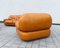 Cognac Leather Sofa and Armchairs by Sapporo for Mobil Girgi, Italy, 1970s, Set of 3 8