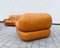 Cognac Leather Sofa and Armchairs by Sapporo for Mobil Girgi, Italy, 1970s, Set of 3, Image 8