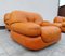 Cognac Leather Sofa and Armchairs by Sapporo for Mobil Girgi, Italy, 1970s, Set of 3, Image 21
