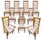 Vintage Spanish Walnut Dining Chairs in Wrought Iron, Set of 10, Image 1